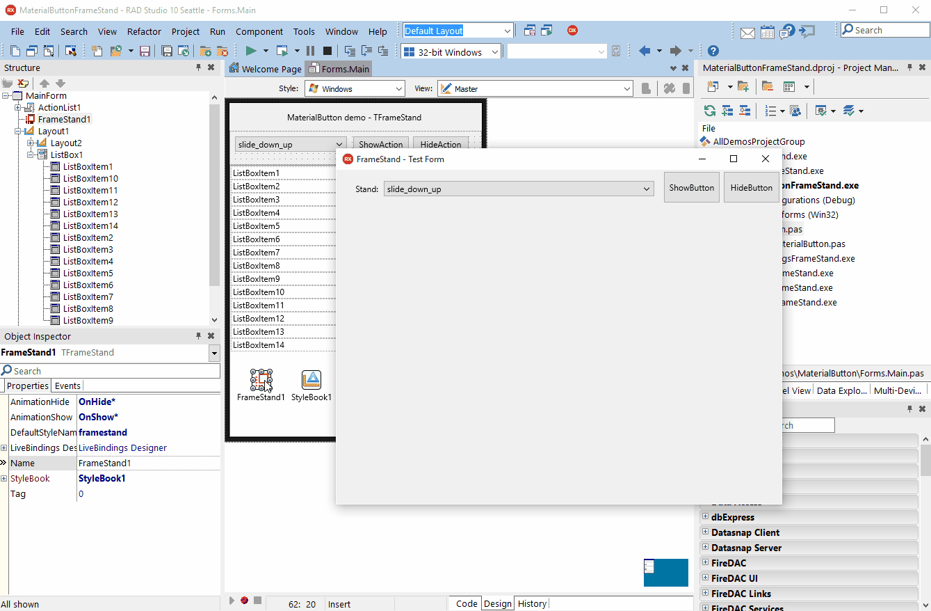 The component editor
